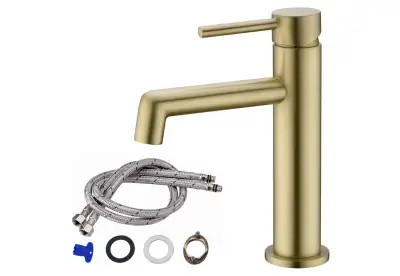 Brand new brushed gold bathroom faucet for sale. Single hole, single handle basin, $45 FIRM. Message...