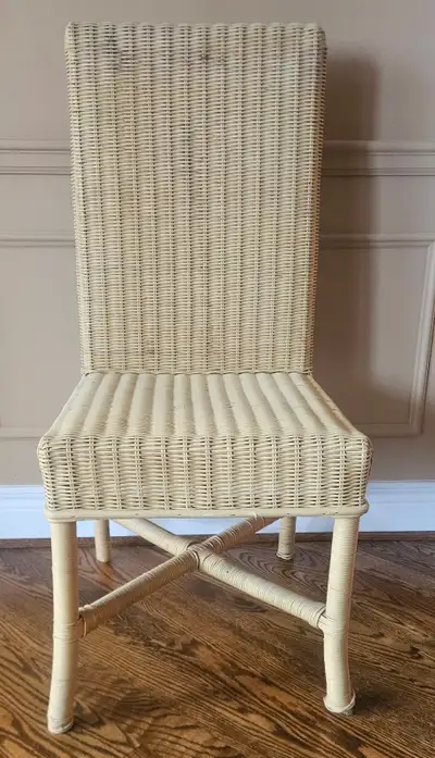 Vintage Rattan/Wicker Parsons Chair, View more