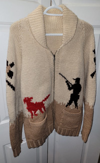 Hand made Wool Cowichan hunting phasant coat
