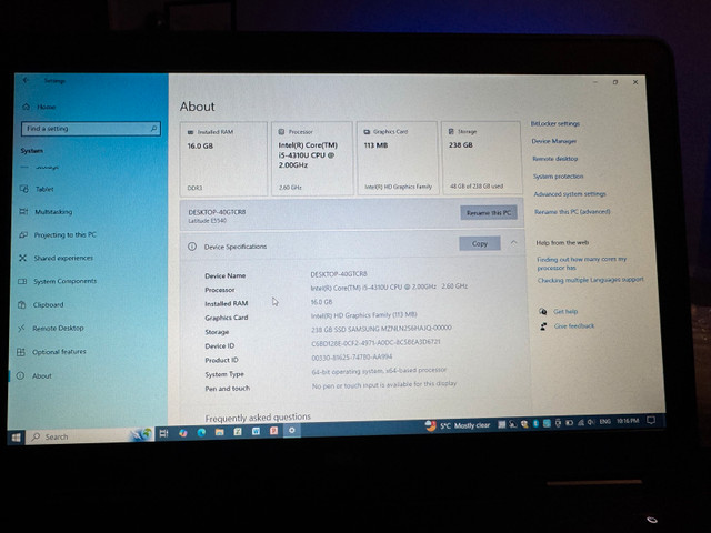 Dell Loptop in Laptops in Ottawa