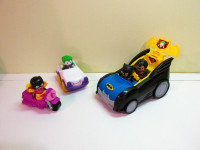 La Batmobile la Jokermobile et la Motomobile de Little People