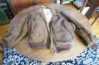 Distressed Leather Bomber-style Jacket (REDUCED)