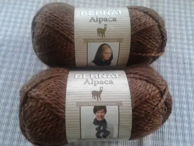 Terra cotta colour (medium brown), 30% alpaca 70% acrylic, hand wash, dry flat, lovely soft yarn, 20...