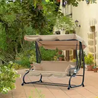 3-Seat Outdoor Patio Swing Chair,