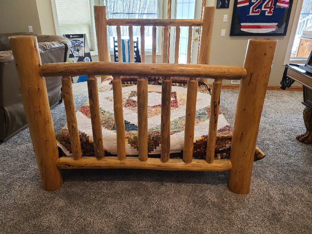 Custom Pine Log Bed Frame Queen Size in Beds & Mattresses in Calgary