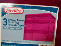 Pink plastic lower dresser with 3 drawers