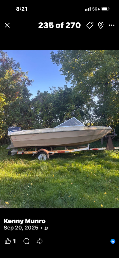 This boat came to me as is ..no paperwork , no keys , has seen many winters , I dont even know if it...