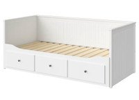 HEMNES Daybed with 2 mattresses, sheets, duvet, 2 bessides
