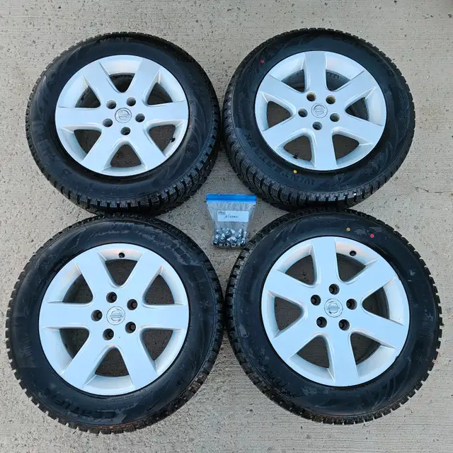 215/60R16 Certified Wintertrek Tires on Nissan Aluminum Wheels in Tires & Rims in Regina - Image 2