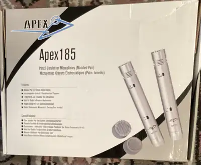 2 Matched Apex 185 Microphones NIB, View more