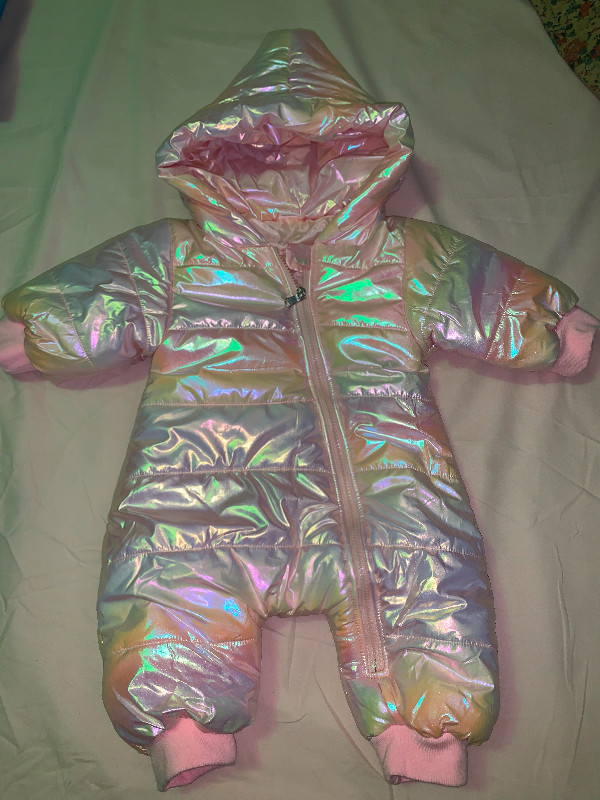 Baby shinny pink puffer coat only $40 size 6-9 months in Clothing - 6-9 Months in Hamilton