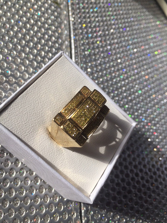 Bague or jaune 10KT  avec diamant jaunes dans Bijoux et montres  à Lanaudière - Image 2