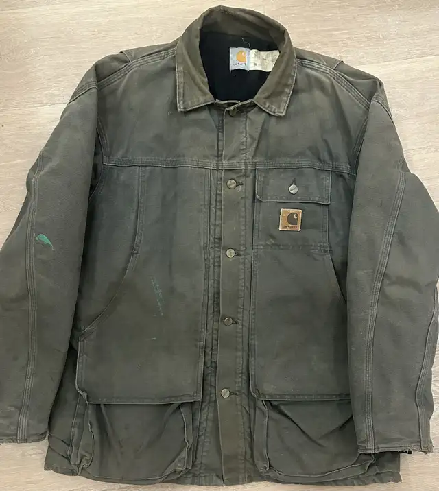 [Vintage] Carhartt 90s CQ5566 Olive Work Jacket - Large in Men's in Calgary - Image 2