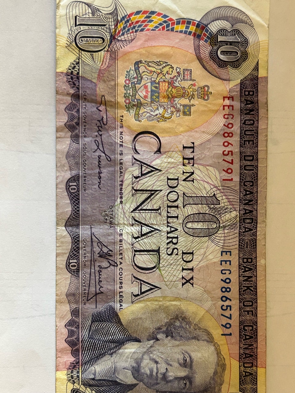 Bank of Canada 1971 Ten Dollar Note | Arts & Collectibles | Ottawa ...