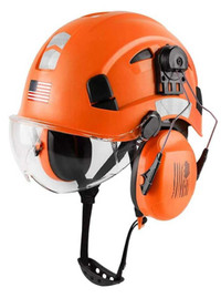 Green Devil Orange Colour Safety Helmet / Visor / Ear Protection