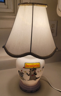 Vintage Rare Disney Pinocchio Milk Glass Lamp with Night Light