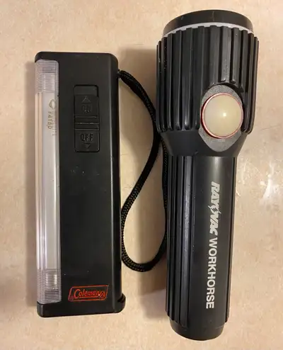 Two, like new flashlights. Easy to handle and light weight. Both need batteries but they work. $6.00...