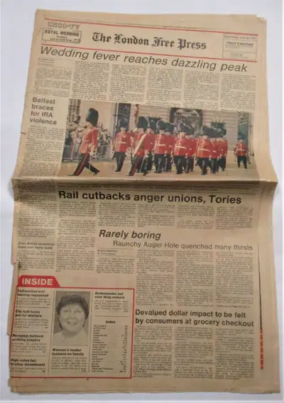 Free Press 1981.7.29 with Wedding Fever Reaches Dazzling Peak, View more