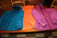 Women ladies 2 x down winter jackets large hooded hiking hoodie