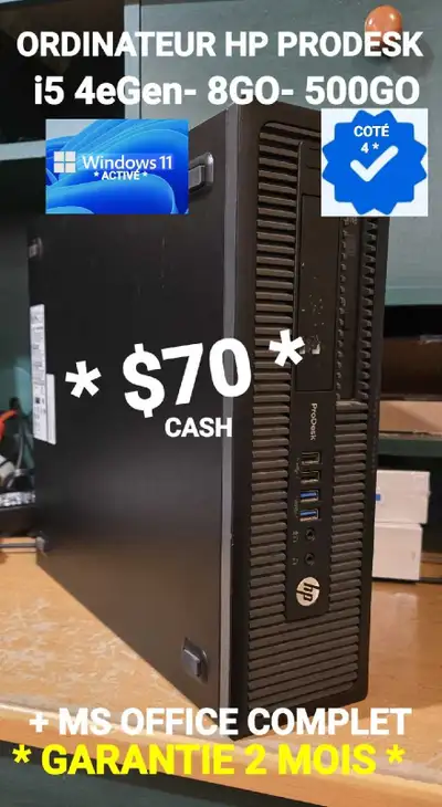 ORDINATEUR  HP- i5 4eGen-8GO-500GO, View more