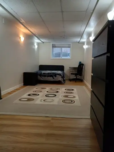 1 bedroom available in renovated 2-bedroom basement. 3x4 foot windows-far larger and brighter than m...