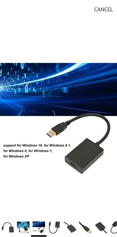 UPQRSG USB 3.0 to HDMI Adapter, USB 3.0/2.0 to HDMI 1080P HD Aud, View more