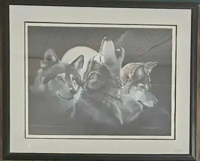 Beautiful wolf art print by the late Debbie Fitzgerald, View more
