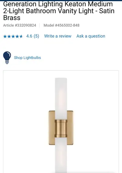 Brand new in box. We have 2 new vanity lights. All hardware is included for easy installation and mo...