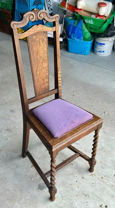 Antique Jacobean Twist Carved Occasional Chair (c. 1930s), View more