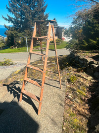 6 Foot Wooden Step Ladder and 2 Foot Aluminum Step Ladder