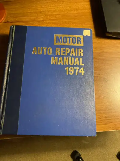 Auto Repair Manual 1974 by Motor Good condition hardcover repair manual for the classic car buff or...