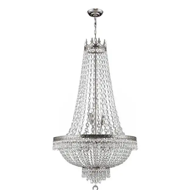 Lot of 12 Gallery Chrome French Empire Crystal Chandeliers (A93-