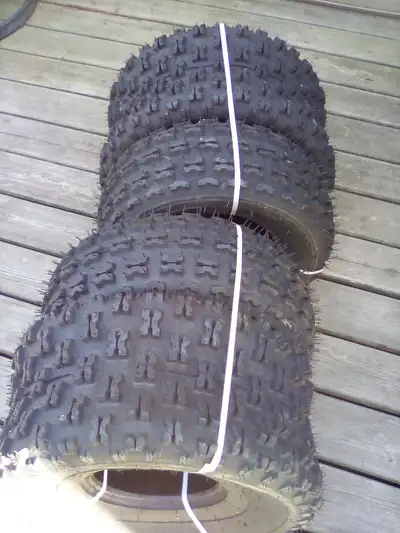 4 new ITP Holeshot Tires for sale font and rears. Front size are 21-7-10R. Rears size are 20-11-8R....