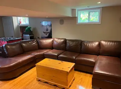 Brown Leather Sectional DELIVERY AVAILABLE, View more