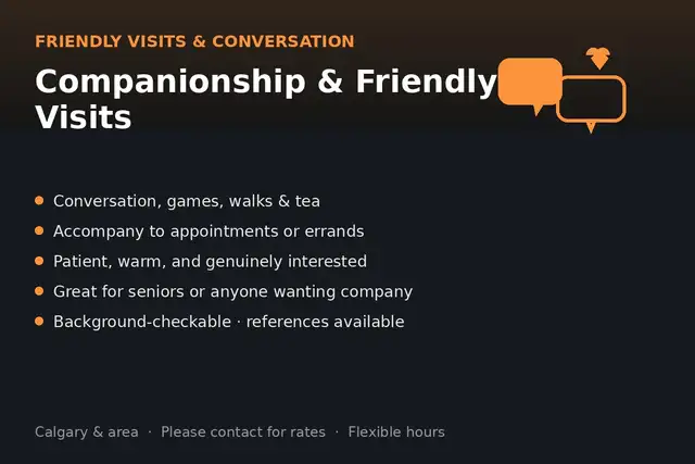 Companionship & Friendly Visits - Calgary