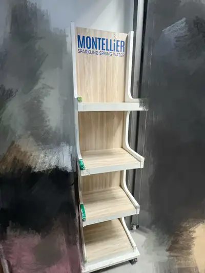 Rolling Wooden Display Shelf, View more