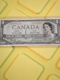 1954 Canada $1 Banknote. Devil’s Face.