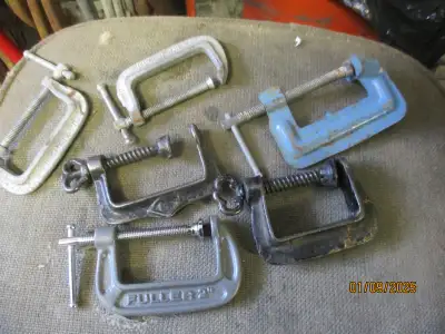 OLD C CLAMPS $5.00 EA. CARPENTER WOODWORKING HAND TOOLS, View more