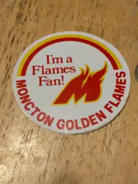 AHL Moncton Golden Flames sticker, circa 1984-1987