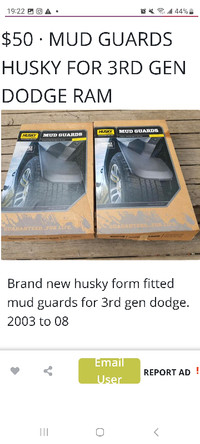 MUD GUARDS HUSKY FOR 3RD GEN DODGE RAM