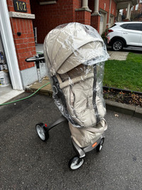Stokke xplory stroller +rain cover, winter, infant seat, travel 