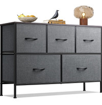 Dresser for Bedroom with 5 Drawers, Fabric Dresser