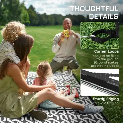 Reversible Outdoor Rug Waterproof Plastic Straw RV Rug with Carr, View more