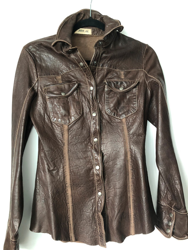 Leather shirt ...  ⭐️⭐️⭐️⭐️⭐️ in Women's - Tops & Outerwear in Calgary