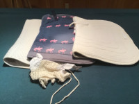 Horse Riding Pads (3) & White Horse Hat
