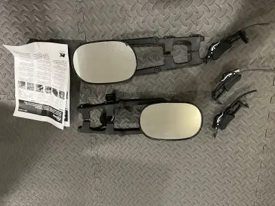 Hi. These have never been used. Dimensions are in the pictures. Only selling because we sold the veh...