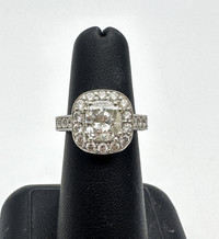 18KT White Gold 1.90ct Diamond Engagement Ring Appraisal $18,995