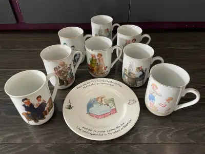 NORMAN ROCKWELL CUPS/P.RABBIT PLATE, View more