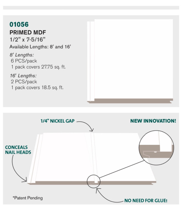 Shiplap moulding 71/4” in Windows, Doors & Trim in Ottawa - Image 3