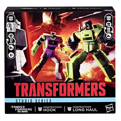 Transformers Studio Series The Transformers: The Movie Constructicon Long Haul & Constructicon Hook...